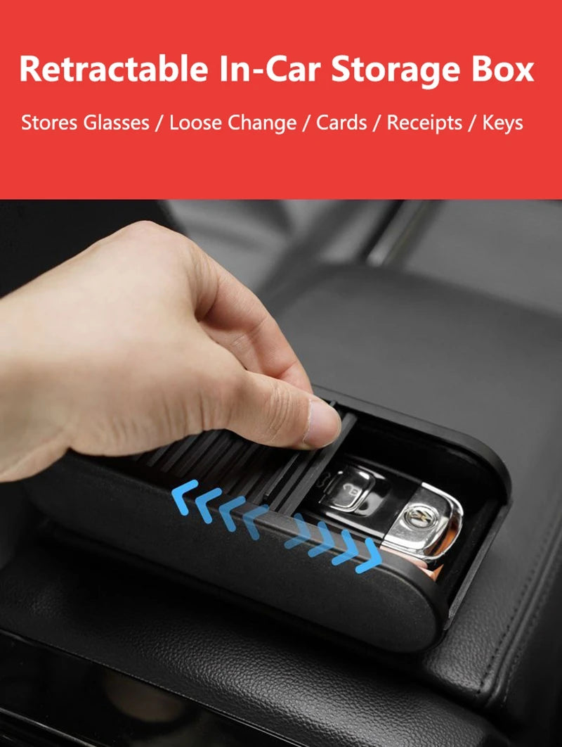 Car Center Console Storage Box, Armrest Organizer Tray for Vehicle,Multifunctional Interior Car Accessories for Sunglasses Phone