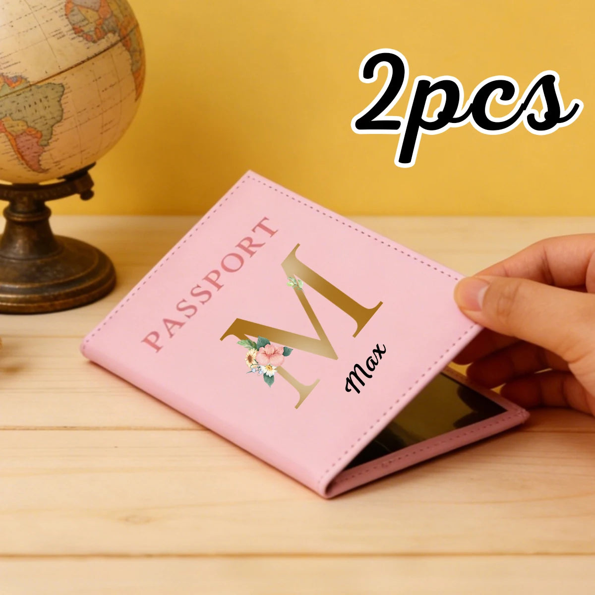 Custom Name Passport Holder For Travel,Personalized Letter Leather Passport Holder,Portable,Vacation,Boyfriend,Girlfriend,