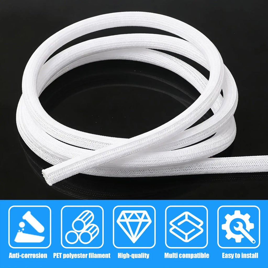 1-2m Cable Sleeve Organizer Under Desk Cord Management Home Office Power Cord Audio Video Line Organizers Computer Wire Cover