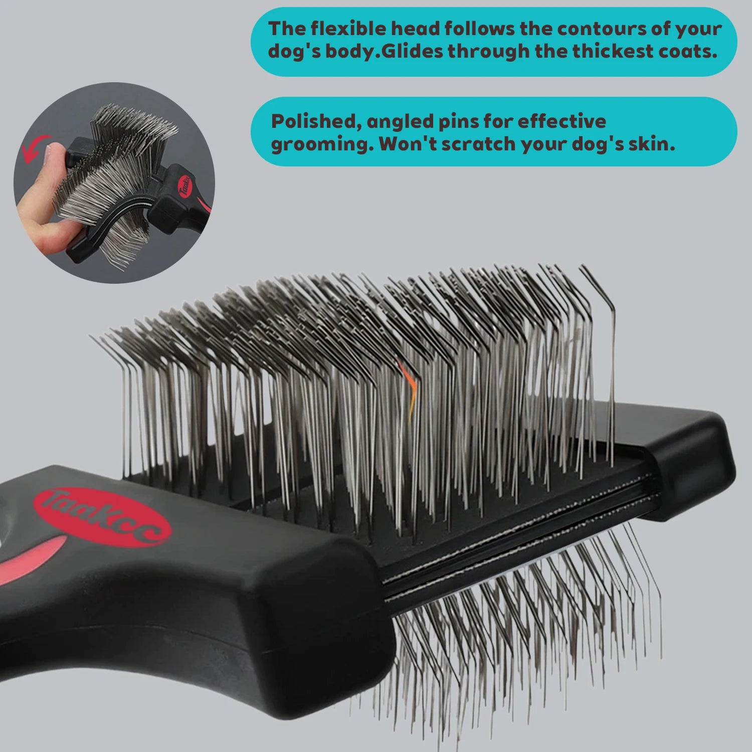 1pc Double Sided Pet Brush Dog Cat Hair Fur Bristle Grooming Shedding Cleaning Massage Comb Styling Tool Brush Comb Pet Supplies
