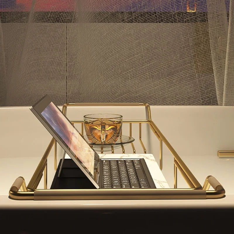 Bathtub shelf retractable multi-function, bathroom bath shelf, stainless steel mobile phone non-slip storage bracket