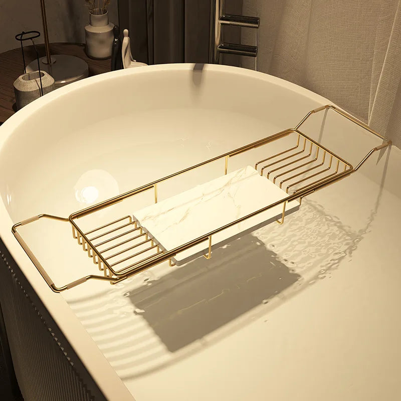Bathtub shelf retractable multi-function, bathroom bath shelf, stainless steel mobile phone non-slip storage bracket