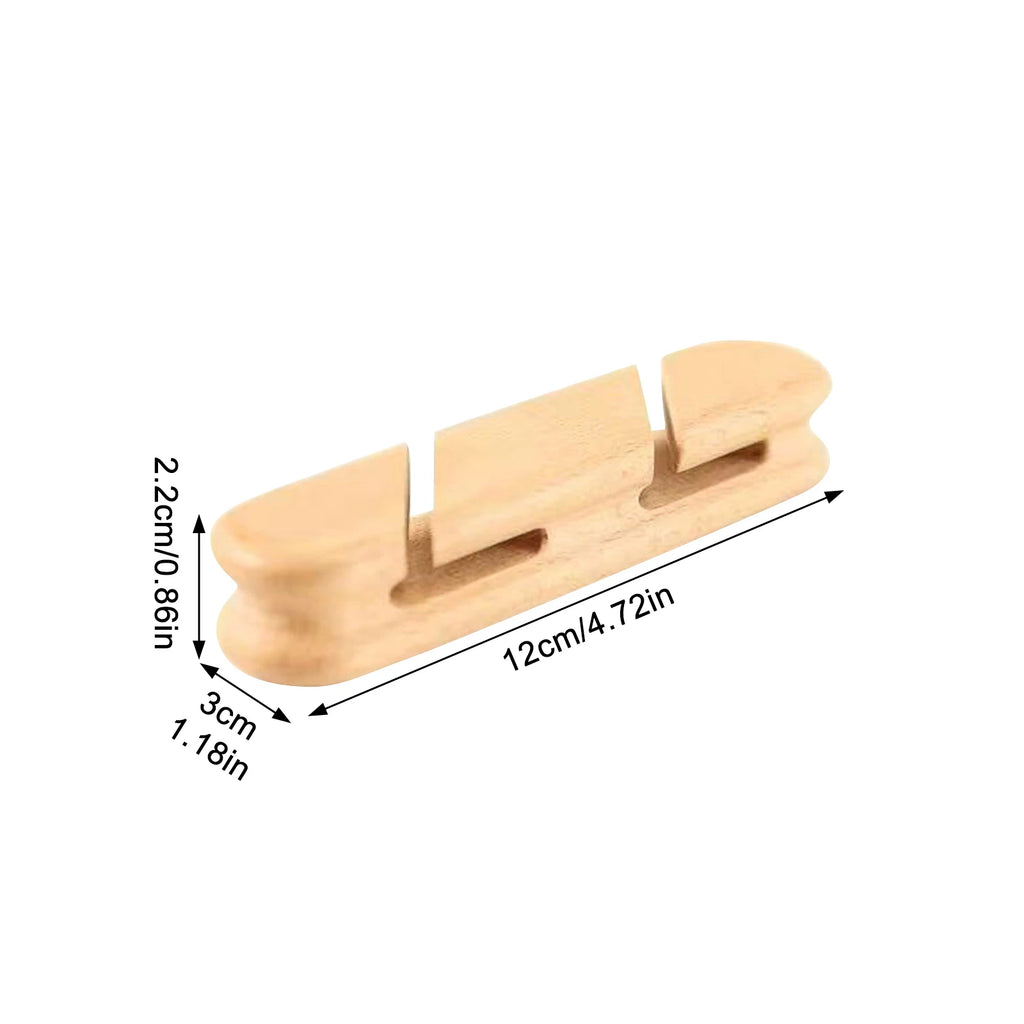Wooden Cable Organizer Desktop Management Cable Holder Home Office Cable Clip Multi Slot Space Saving Electronics Accessory