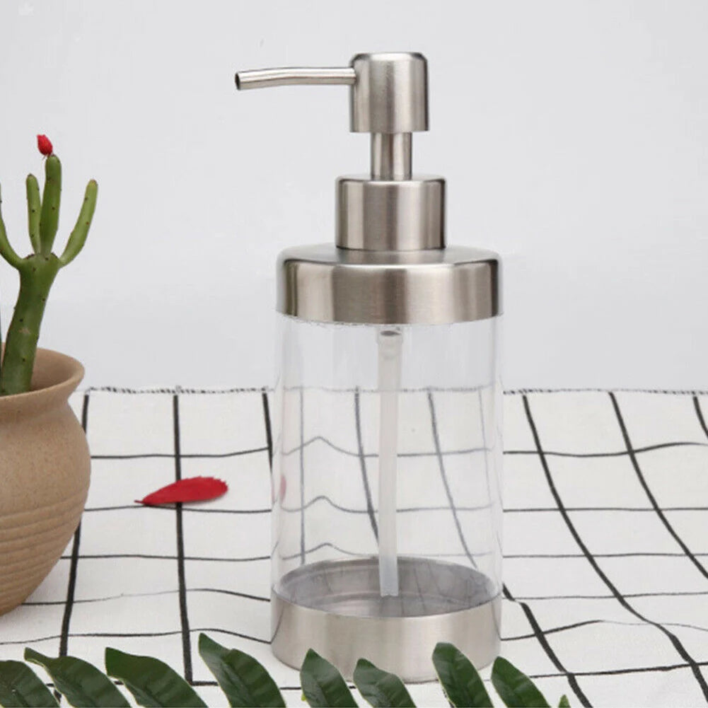 Household Stainless Steel Soap Dispenser Hand Sanitizer Shampoo Shower Gel Dispenser Perfect For Bathroom Kitchen Supplies