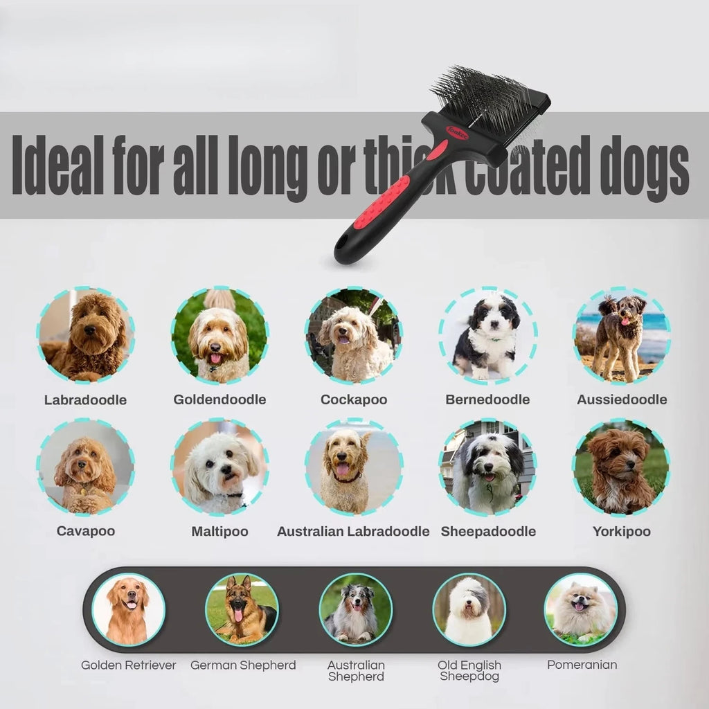 1pc Double Sided Pet Brush Dog Cat Hair Fur Bristle Grooming Shedding Cleaning Massage Comb Styling Tool Brush Comb Pet Supplies