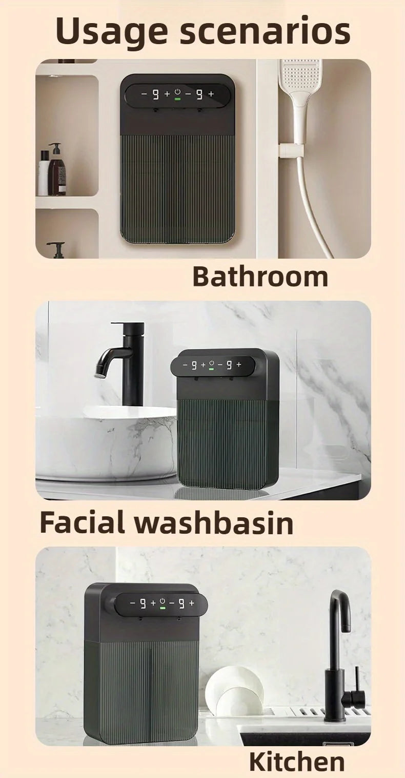 Automatic Foaming Soap Dispenser 400ml+400ml USB Rechargeable Double-headed Touchless Wall-Mountable for Multiple Scenarios