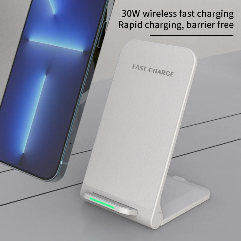 30w Wireless Charger For TCL 20 Motorola Edge 30 Ultra Ulefone Power 5 Macsafe Type C Induction Fast Wireless Charging Station