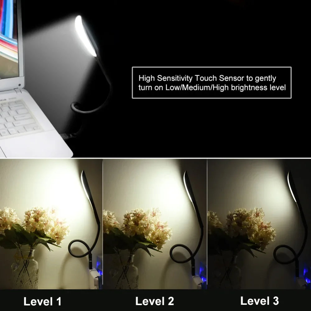 LED USB Light Portable Laptops Touch Sensor LED Book Light for Power Bank PC Laptops Book Night Lighting