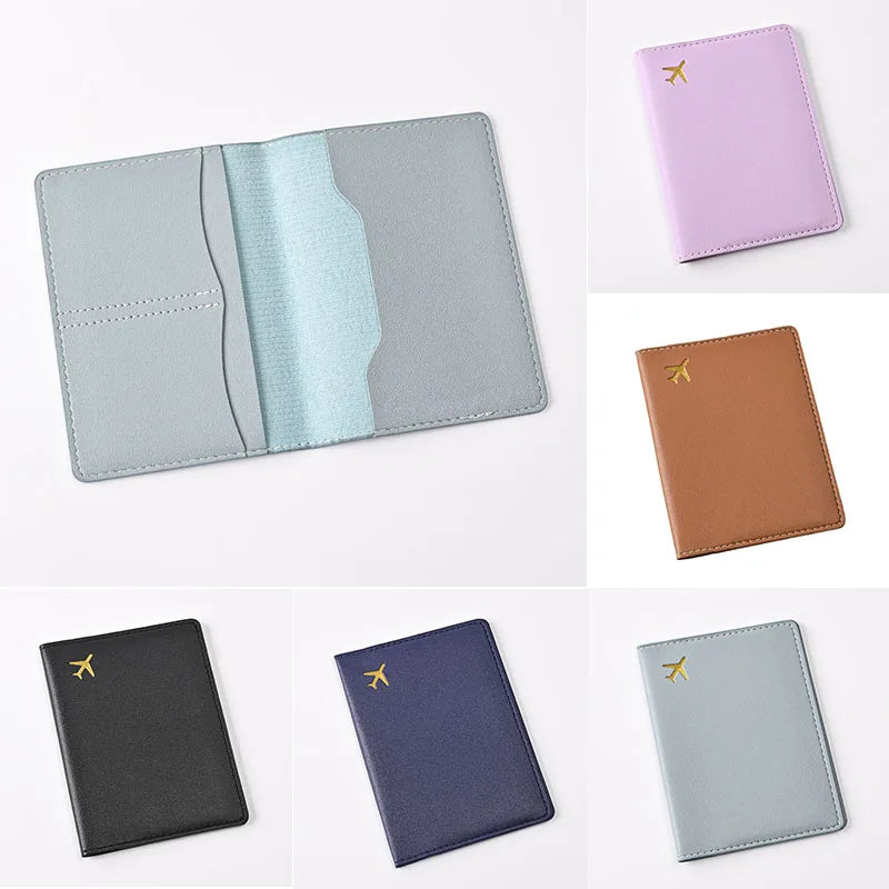 Passport Covers Travel Wallet Id Card Holder Fashion Airplane Print Passport Holder Women Men Passport Cover Flight Ticket Clip