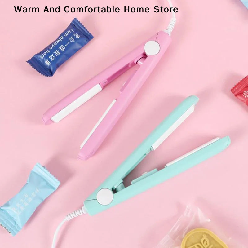 【SE】1PC Portable Mini Electric Heat Sealing Machine Seal Sealer Food Vacuum Sealer Bag Clip Random Color