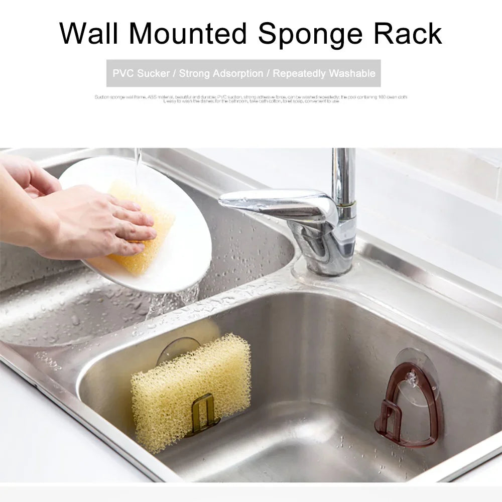 Multifunctional Kitchen Organizer Suction Cup Sink Drain Rack Sponge Storage Holder Bathroom Accessories