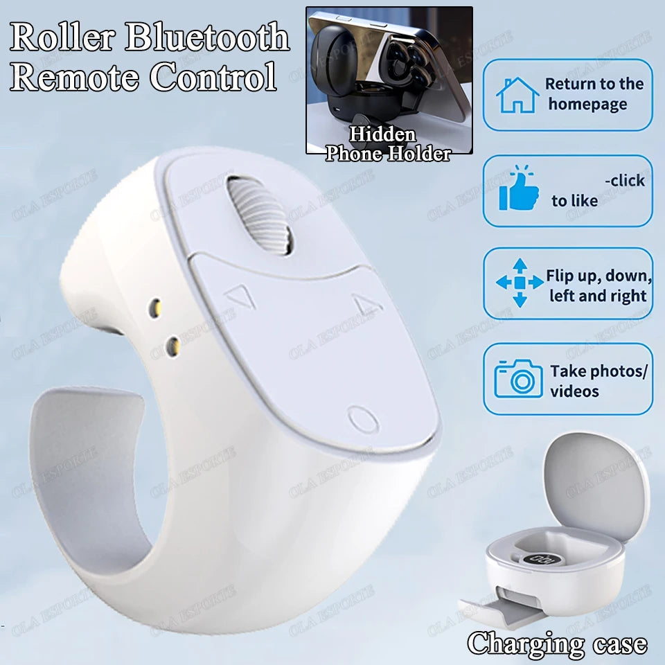 New Bluetooth Remote Control Touch Screen Page Turner Camera Video Recording Music Control For iPad iPhone Remote Scrolling Ring