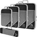 5PCS Travel Compressed Packing Cubes Storage Organizer Set With Shoe Bag Mesh Visual Luggage Portable Lightweight Suitcase Bag