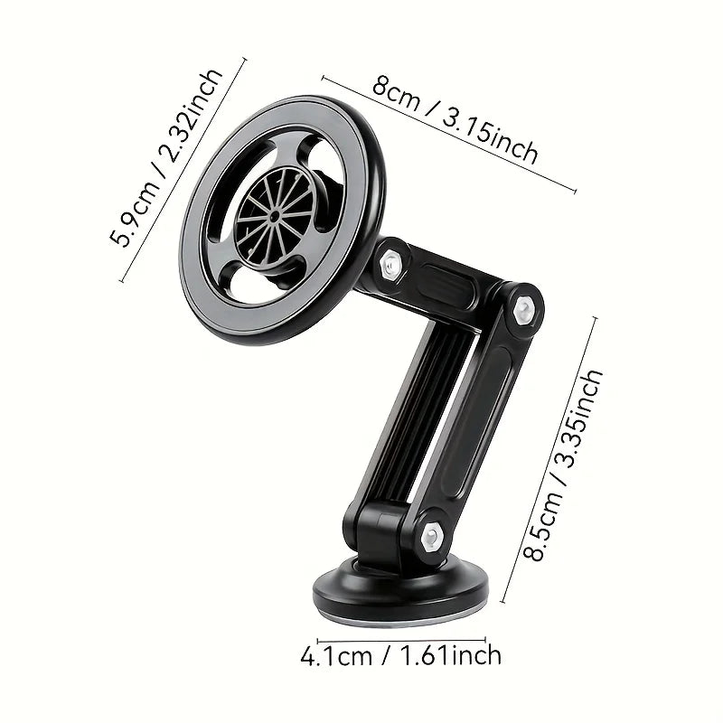 1 Universal Car Phone Holder, Magnetic Wall Mount, Rotating Design, Waterproof PC Material, Compatible with All Smartphones.