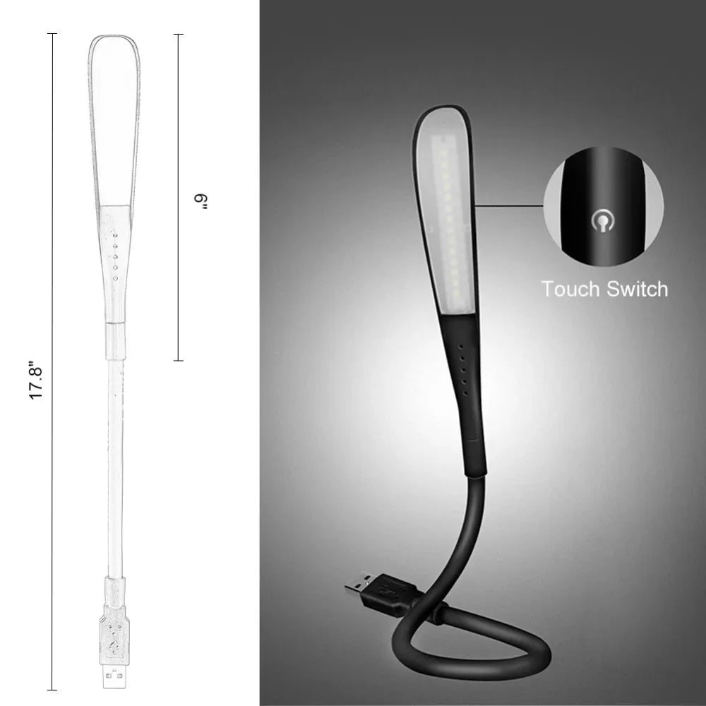 LED USB Light Portable Laptops Touch Sensor LED Book Light for Power Bank PC Laptops Book Night Lighting