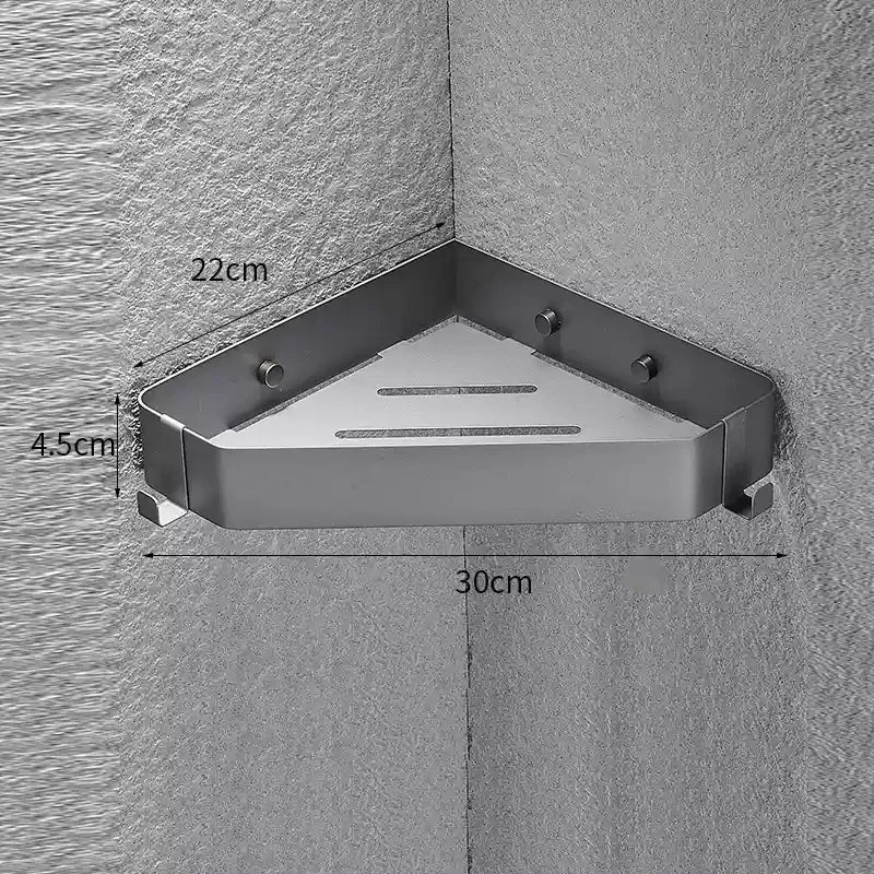 VGX Bathroom Shelf Shower Trangle Shelfes Corner Storage Rack Wall Mounted Shelves Stainless Steel Basket Kitchen Accessories