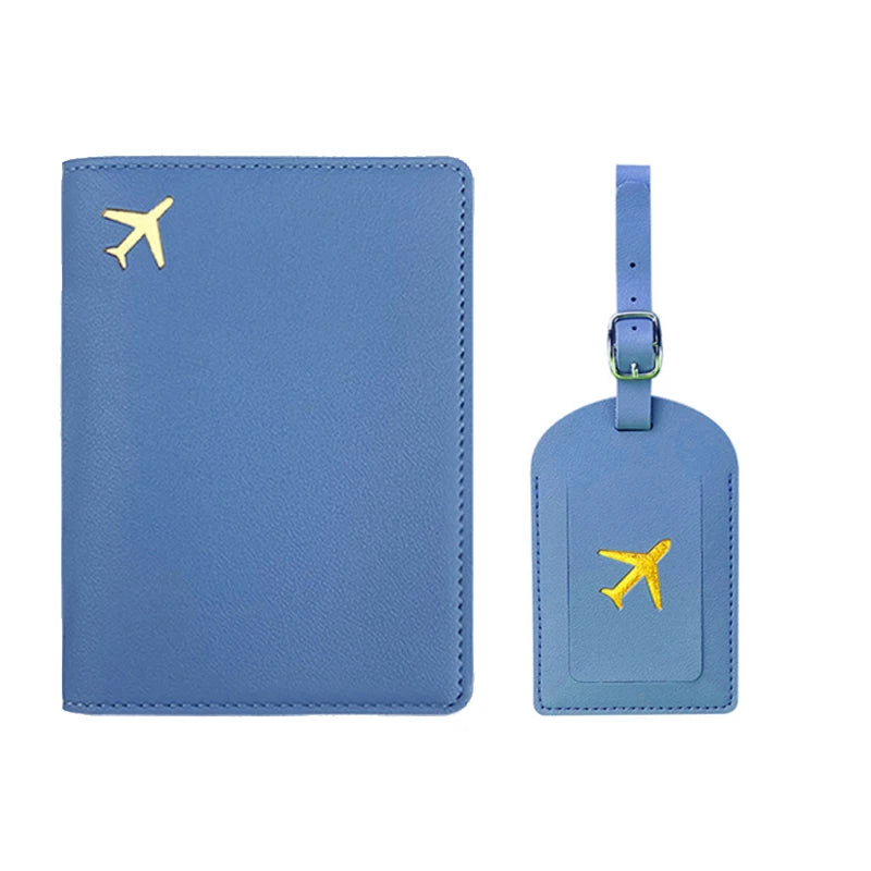 Custom Initial Travel Passport Holder and Luggage Tag Fashion Logo Gold Airplane Women Suitcase Name Label Men Passport Holder