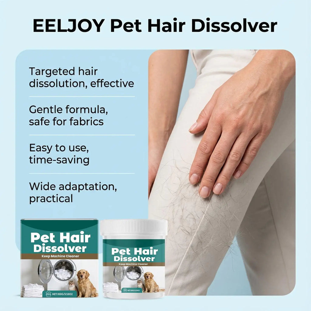 Pet Hair Dissolver Laundry Cleaner 100g Washing Machine Hair Remover Detergent Additive for Clothes Carpet Bedding Fabric Towel