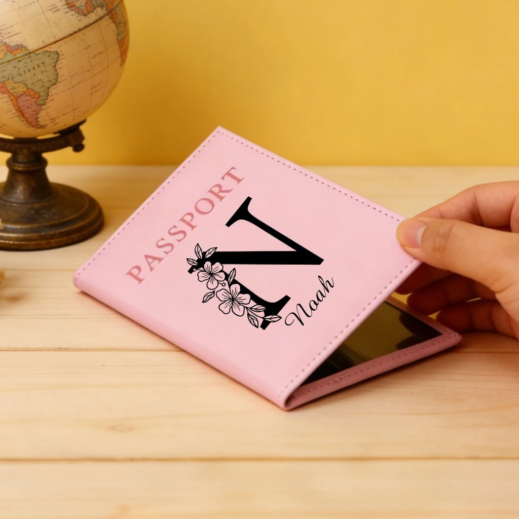 Custom Name Passport Holder For Travel,Personalized Letter Leather Passport Holder,Customized Passport Holder For Travel Women,