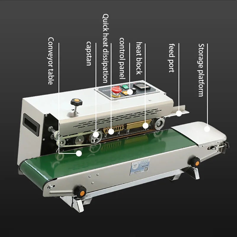 Automatic Electric Bag Sealing Machine Food Plastic Packag Sealer Heavy Duty Packag Sealing Machine 220V Continuous Heat Sealer