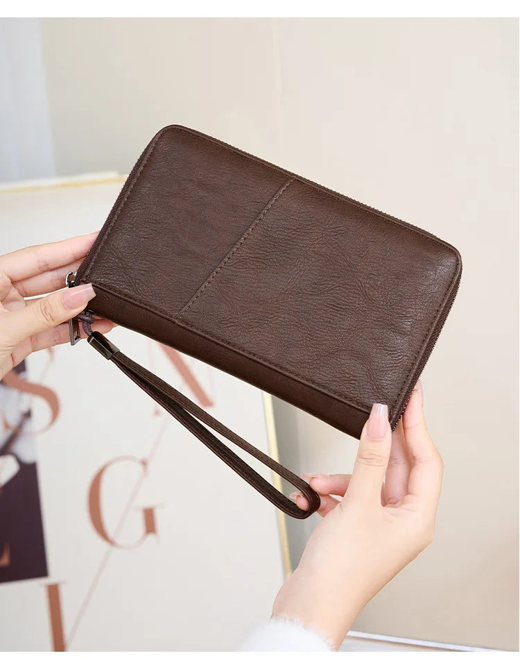 Family Passport Holder for 5, Leather RFID Blocking Multiple Passport Holder Wallet with Zipper, Travel Document Organizer