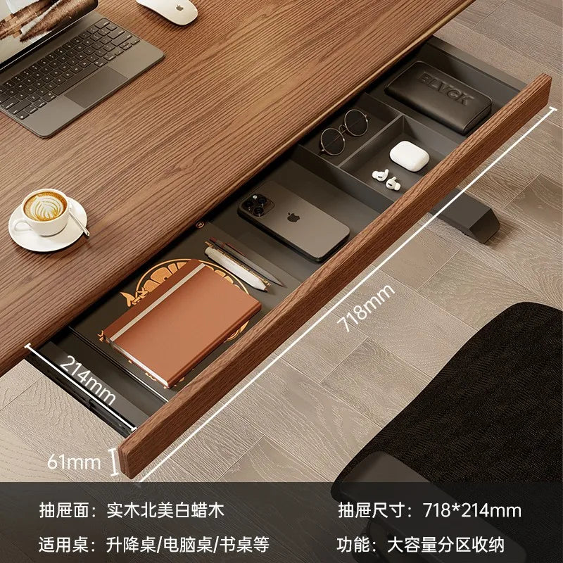 Under Desk Drawer Organizer Pull-pull Wooden Storage Shelf for Study Stationery Storage Solid Wood Office Desk Storage Accessory