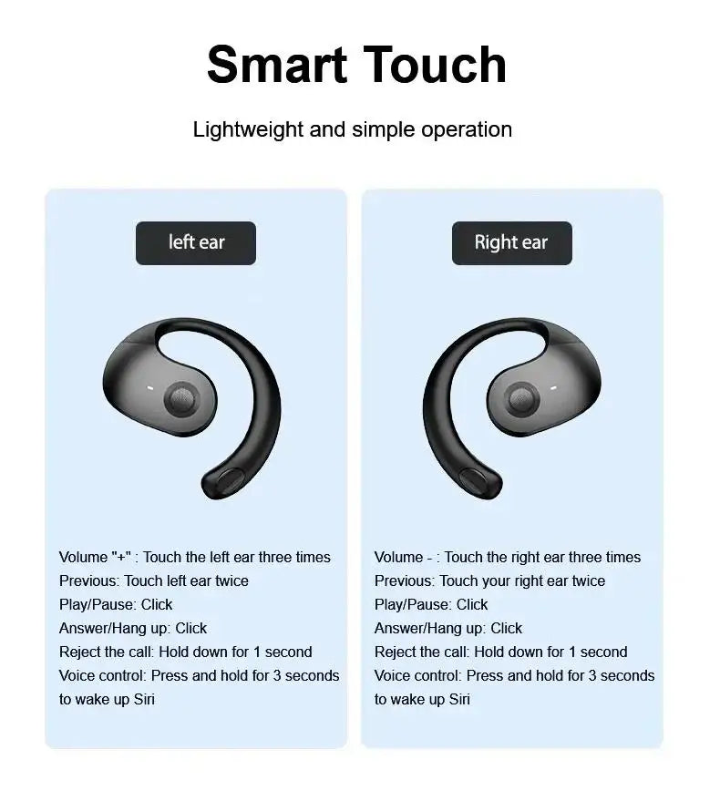 Wireless Bluetooth 5.4 Earbuds Sports Waterproof Noise-canceling Headphones Stereo Sound Sound In-Ear Earphones With Microphone