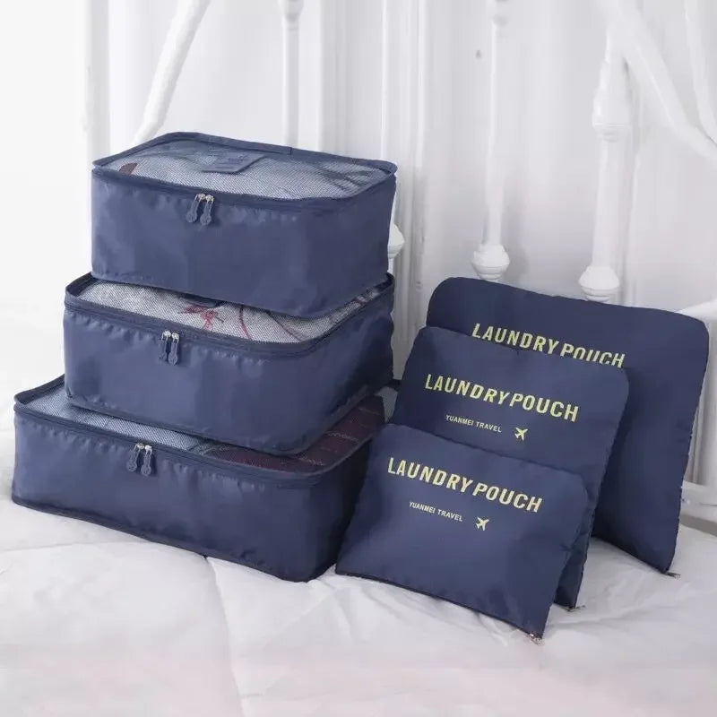 6 PCS Travel Storage Bag Multifunction Packing Cube Bag Travel Kit Set for Women Clothes Tidy Organizer Wardrobe Suitcase Pouch