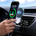 25W Magnetic Wireless Charger with Cooling Fan for iPhone 17/16/15/14/13/12 Car Vent Phone Holder Mount with 63W Cars Chargers