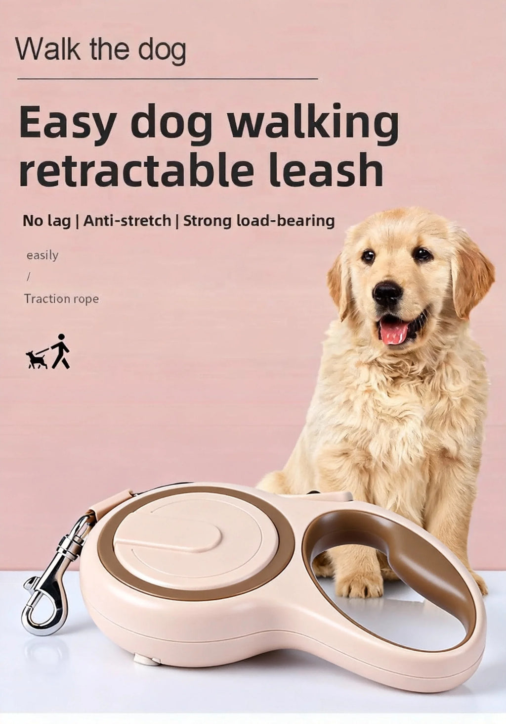 5M Retractable Nylon Leash for Small Dogs and Cats Durable Automatic Tension Control for Outdoor Walking Hiking Travel