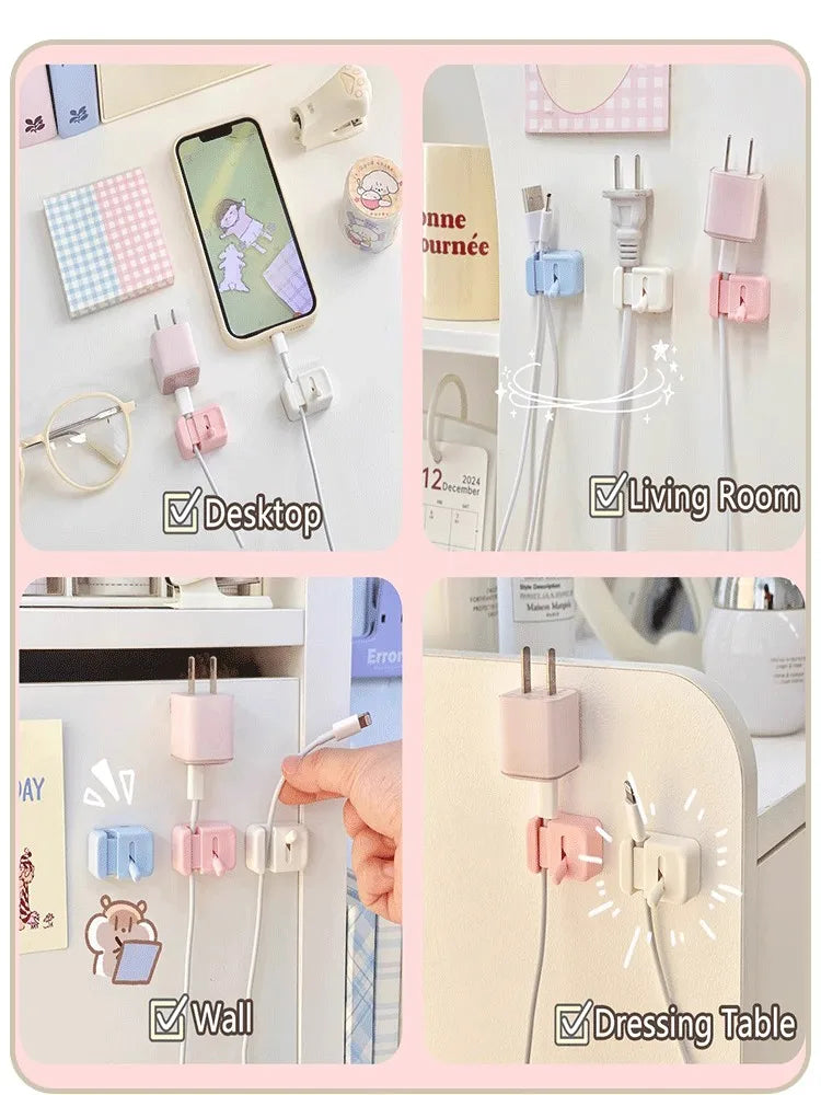 Desktop Cable Organizer – For Phone Chargers, Data Cables; Wire Management, Routing, Securing, Storage & Bundling Clips