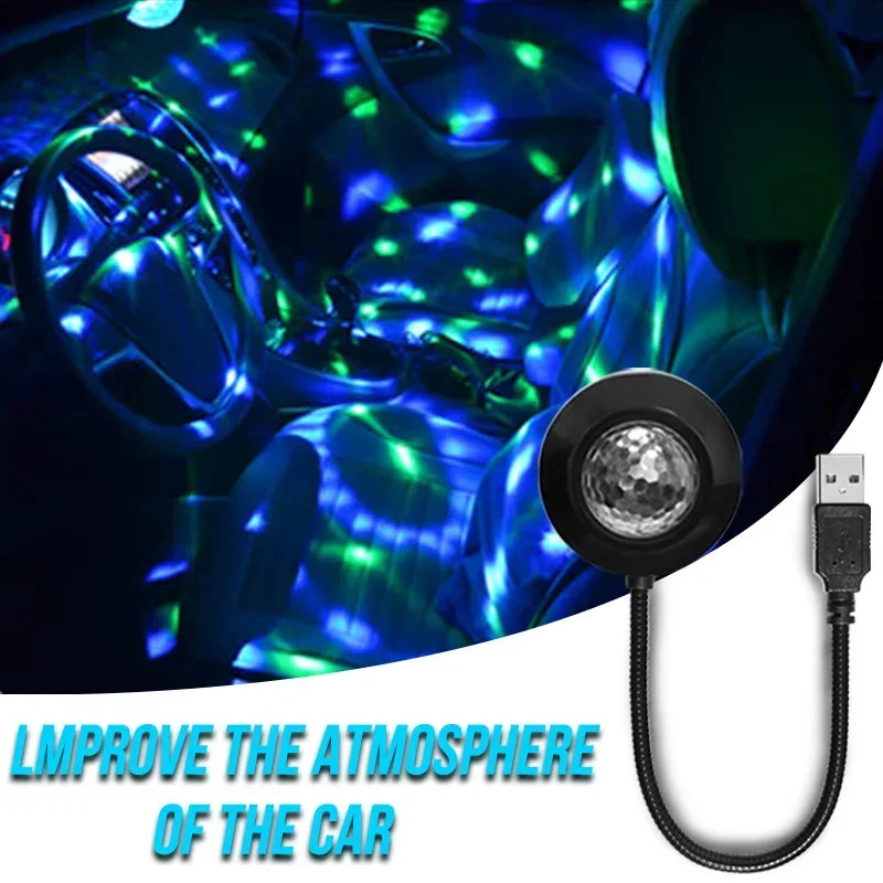 USB LED DJ Light Dynamic RGB Magic Ball Music Rhythm Pickup Lamp WIth For Home Decor Festival Gift Party Car Ambient Lighting