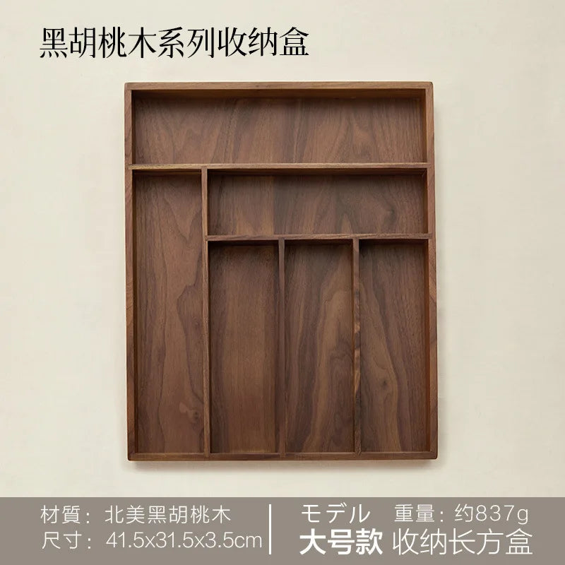 Large Storage Box Drawer Cutlery Food Jewelry Box Wooden Kitchen Cutlery Storage Box