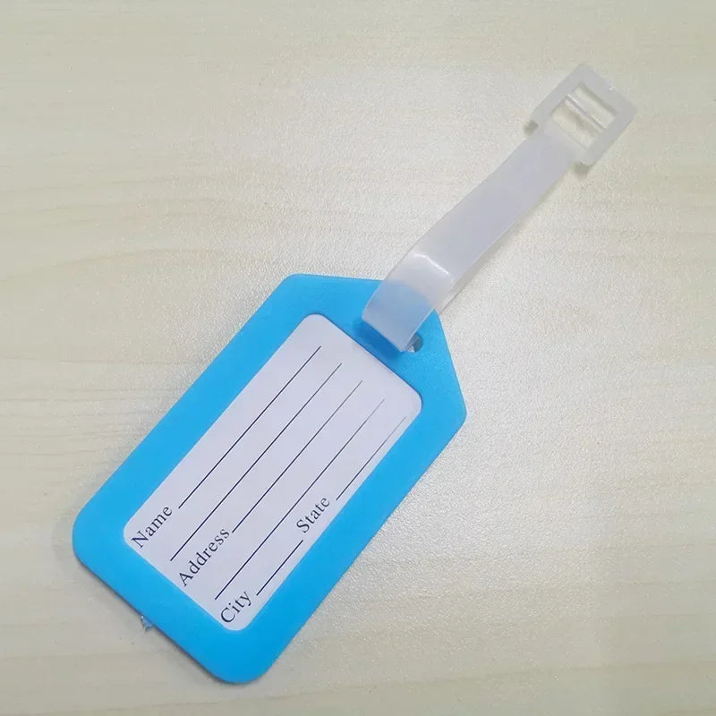 Plastic Luggage Tags, Suitcase Label, Travel Accessories, Luggage Bag Tag, Name Address ID Label, Baggage Holder, 5Pcs