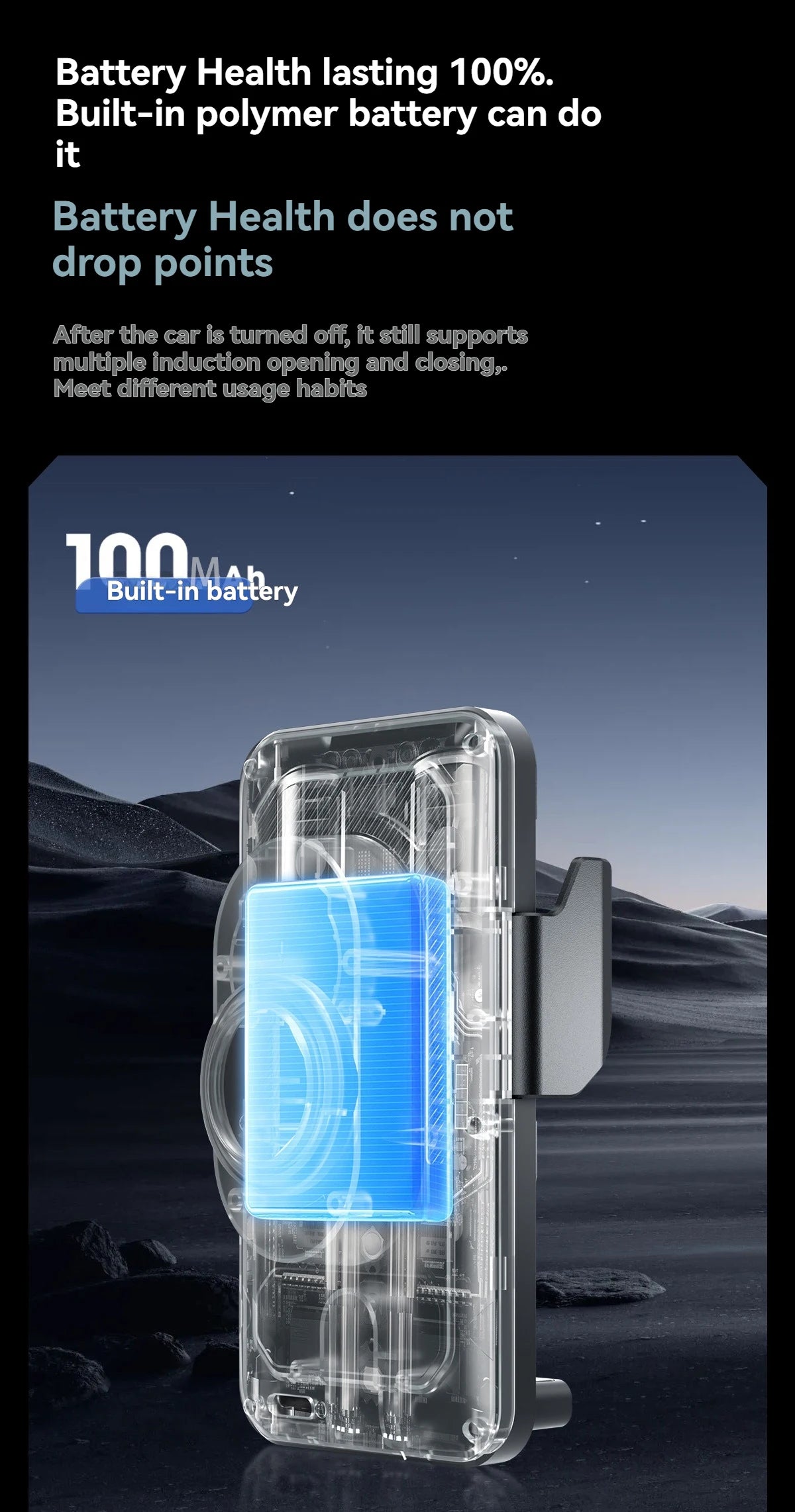 696 Car Holder With Dual Motor Electric Rotating Opening Closing Mobile Phone Holder Wireless Fast Charging Car Phone Bracket