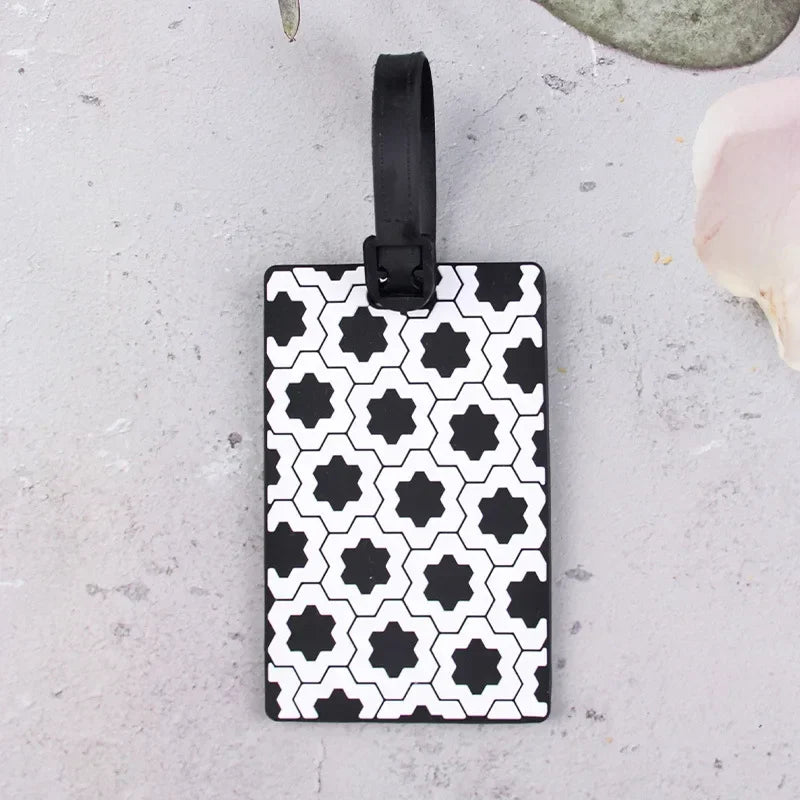 1PCS Geometric Soft Silicone Luggage Tags Suitcase ID Addres Name Holder Baggage Tag Label Travel Accessories Luggage Tags