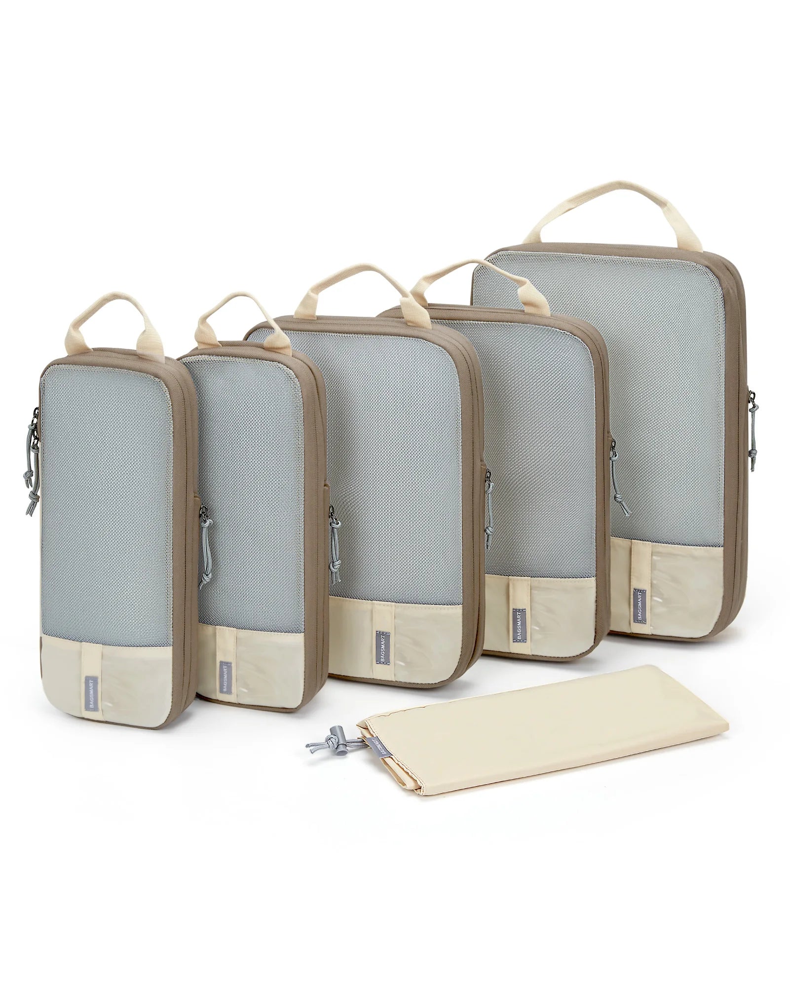 BAGSMART Compression Packing Cubes for Travel - 6/4/2 Set Lightweight Durable Luggage Organizer Bags Travel Essentials