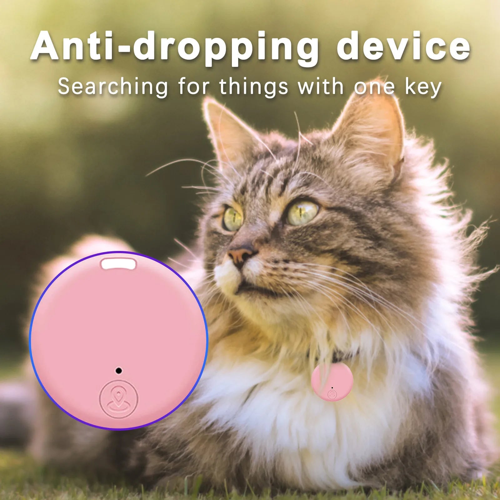 Mini Bluetooth Tracker Smart Anti-Lost with GPS Location Two-Way Alarm APP Control Portable Locator for Keys Wallet Pets Kids