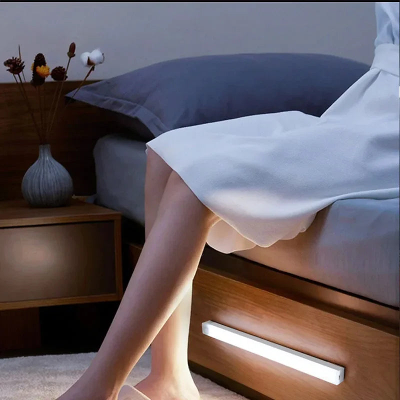 LED Motion Sensor Light Wireless LED Night Light Type C Rechargeable Light Cabinet Wardrobe Lamp Staircase Backlight For Kitchen