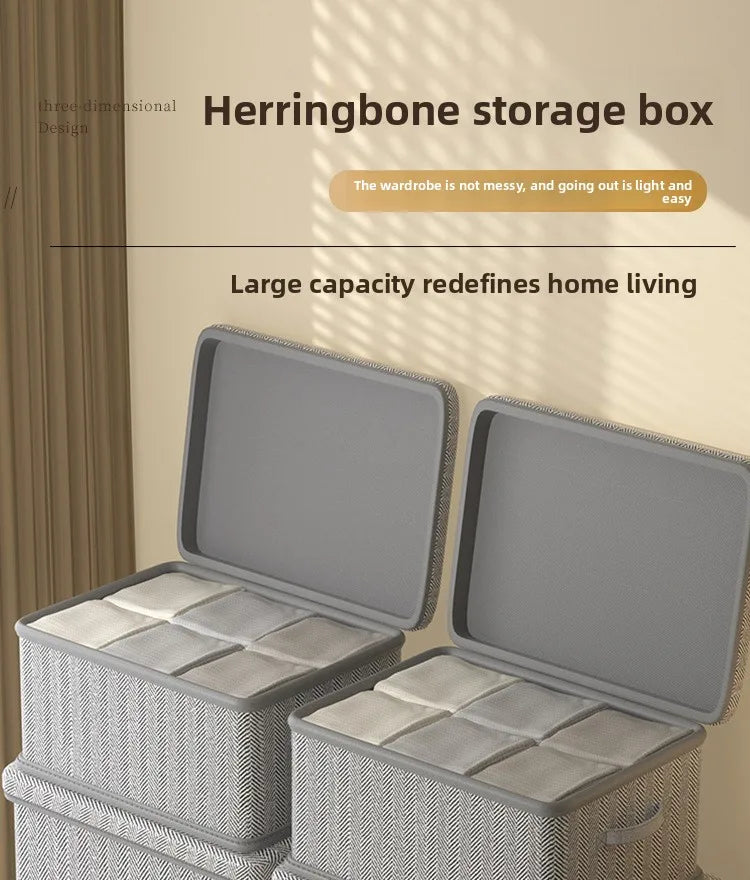 Clothes Storage Box Household Large-capacity Wardrobe Snacks Toys Layered Finishing Artifact Folding Storage Box Basket with Lid