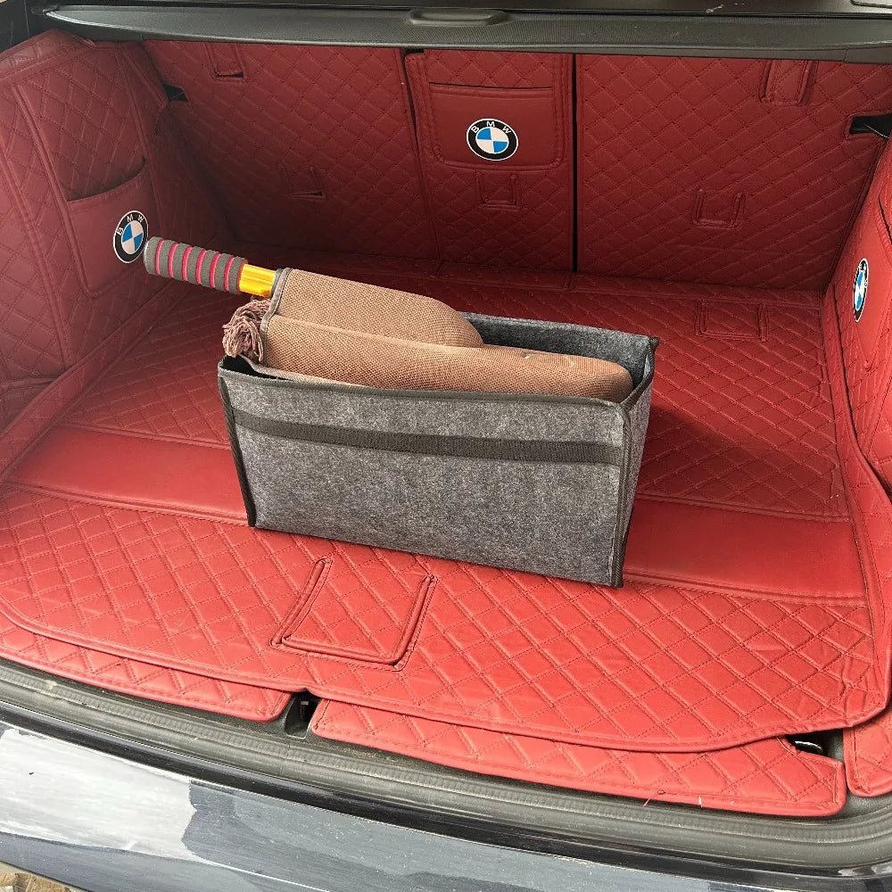 Car Storage Box, Portable, Foldable Car Trunk Organizer, Felt Cloth Storage Box, Car Interior Tidying Container, Car Organizer