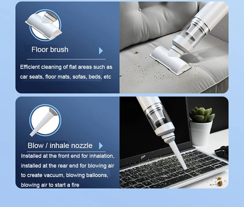 Portable Car Vacuum Cleaner Mini Handheld Wireless Cleaning Machine Home Auto Supplies 19000Pa Brushless motor vacuum cleaner