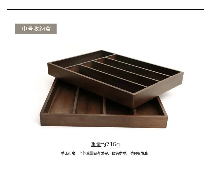 Large Storage Box Drawer Cutlery Food Jewelry Box Wooden Kitchen Cutlery Storage Box