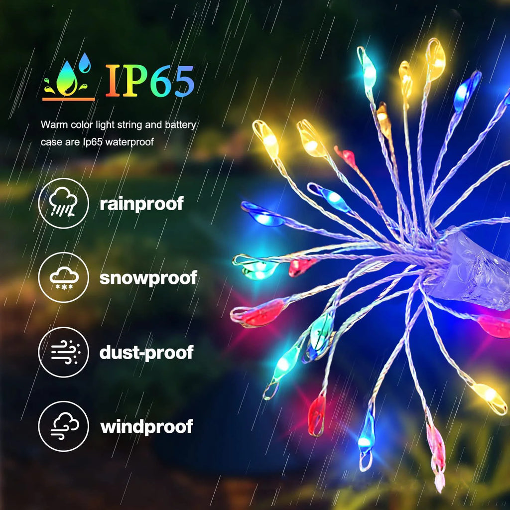 USB LED String Lights Outdoor Firework Fairy Lights 8 Modes Lighting Copper Wire LED Light for Camping Christmas Tree Decor Lamp