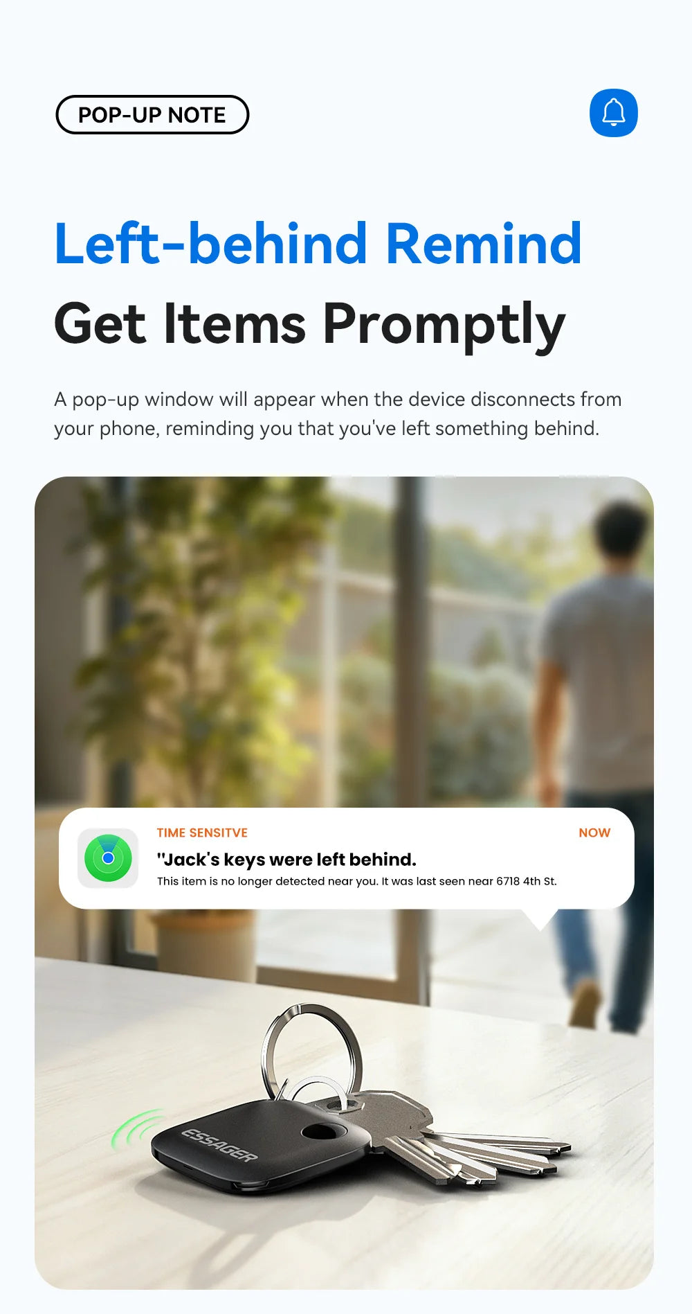Essager Smart Bluetooth GPS Tracker Work with iOS System Find My App Air Tag Tracker Mini Locator Key Dog Pet Child Finder