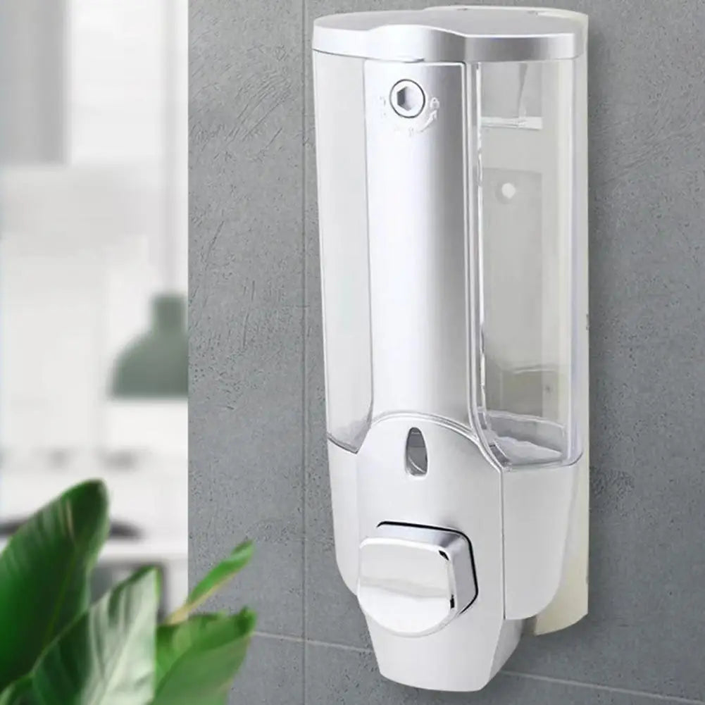 350ml Soap Dispenser 1/2 Chamber Wall-Mounted Manual Shower Dispenser With Large Capacity Shampoo Conditioner Bathroom Accessory