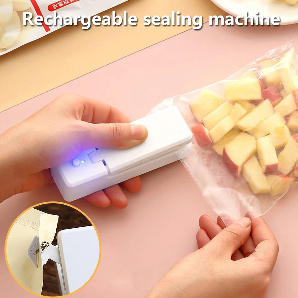 Rechargeable Plastic Package Sealer, Mini Close Bags Portable Sealing Machine, Heat Thermal Bag Sealer, Storage Food, Kitchen