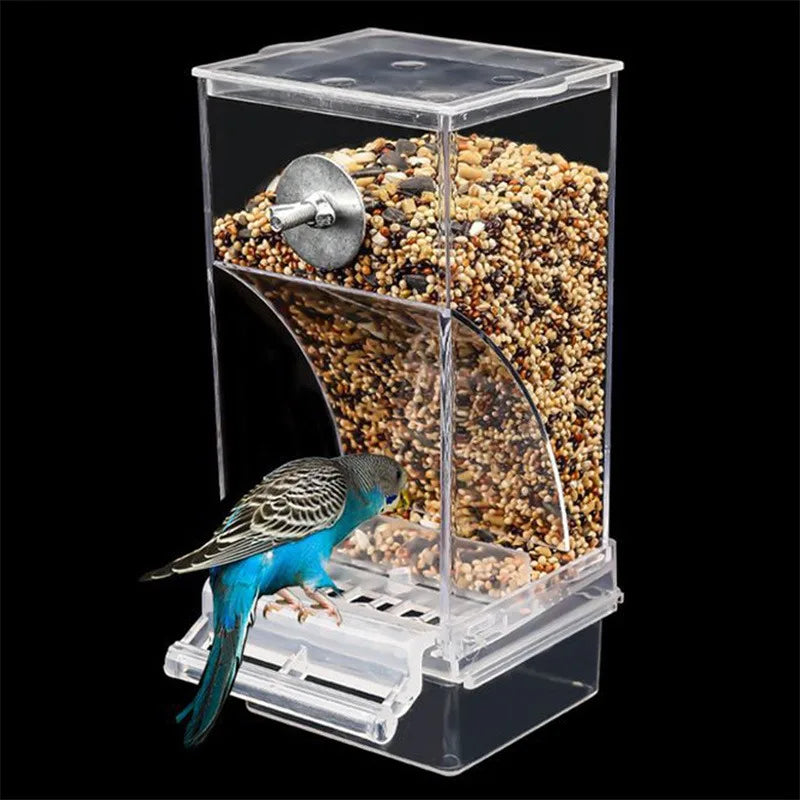 ‌No Spill Bird Feeder Automatic Parrot Food Water Dispenser Seed Container Cage Accessory For Small Medium Parakeets Cockatiels