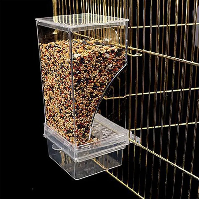 ‌No Spill Bird Feeder Automatic Parrot Food Water Dispenser Seed Container Cage Accessory For Small Medium Parakeets Cockatiels