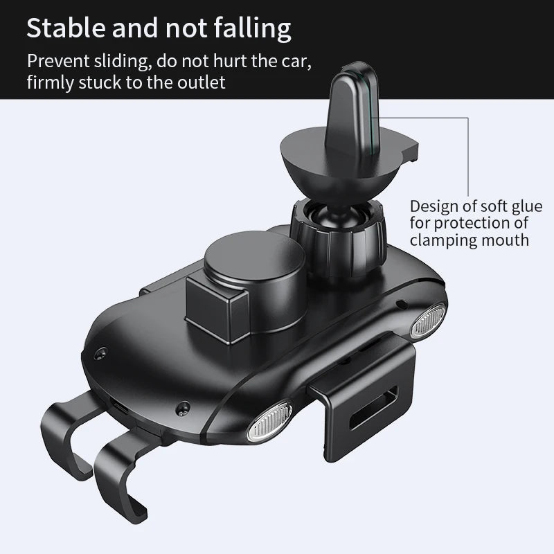 Rotatable Car Wireless Charger With Holder 15W Fast Charge For iPhone 16 15 14 13 Magnetic Car Holder Charger Vent Auto Shrink